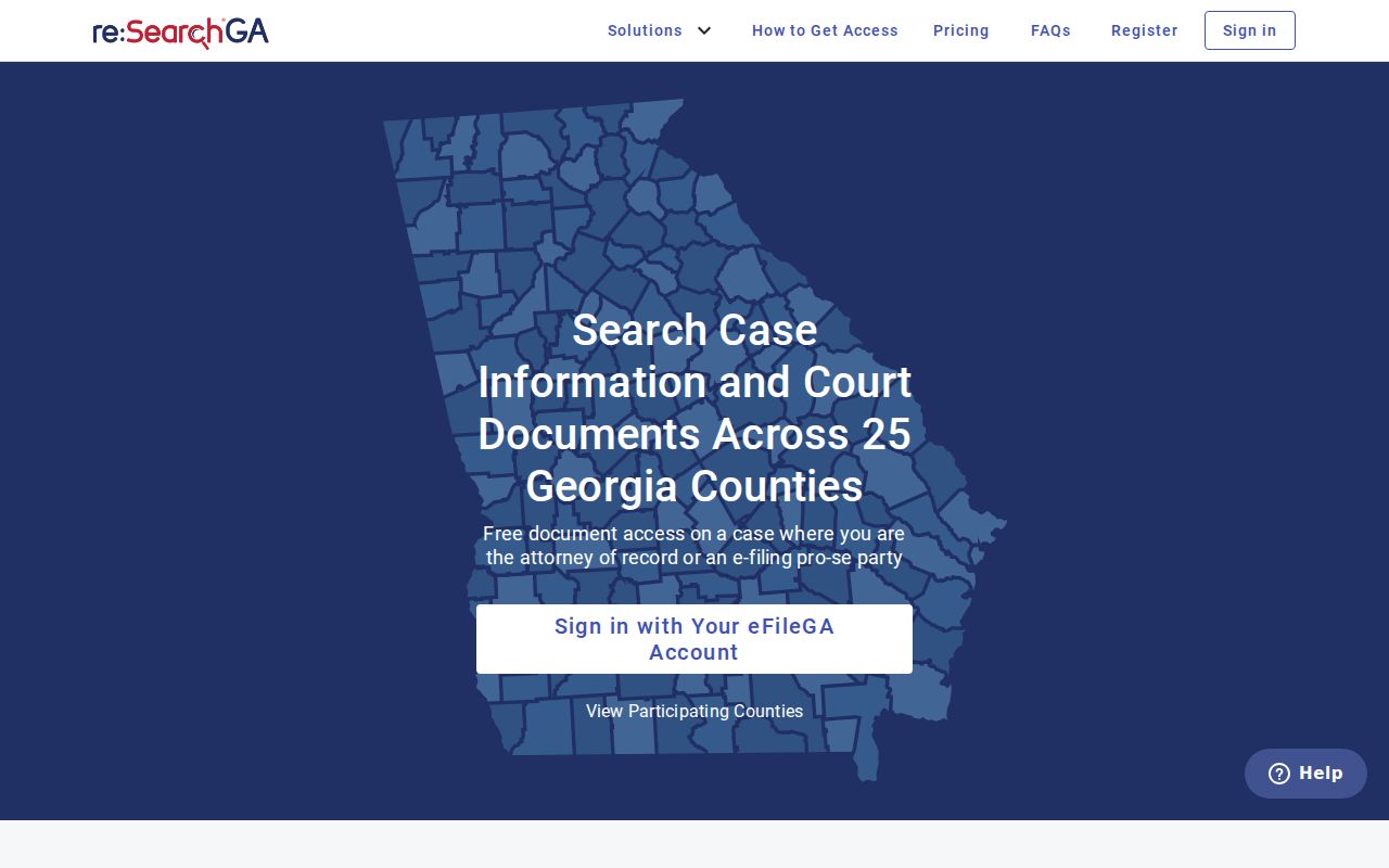 Glynn County court case search through re Search Georgia