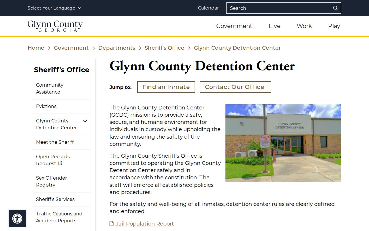 Glynn County criminal records detention center daily report