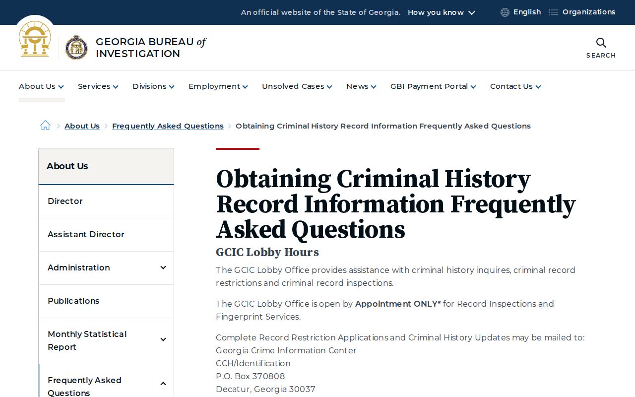 Glynn County criminal history and Georgia record review guidance