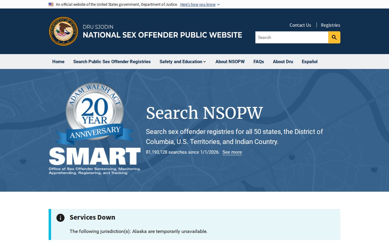 Glynn County sex offender lookup through the national NSOPW search